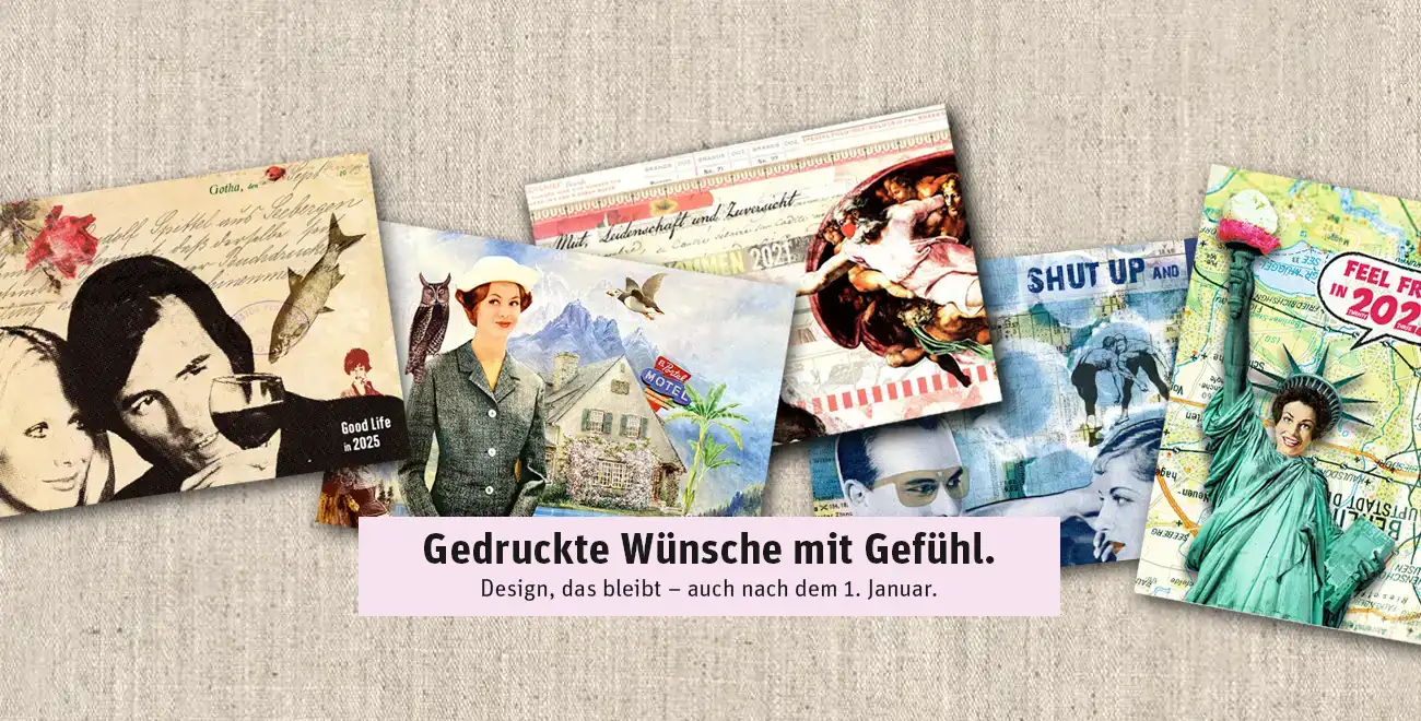 Handgemachte Neujahrskarten von Bettina Mautner – nostalgisches Design mit Charme, Typografie und liebevollen Details